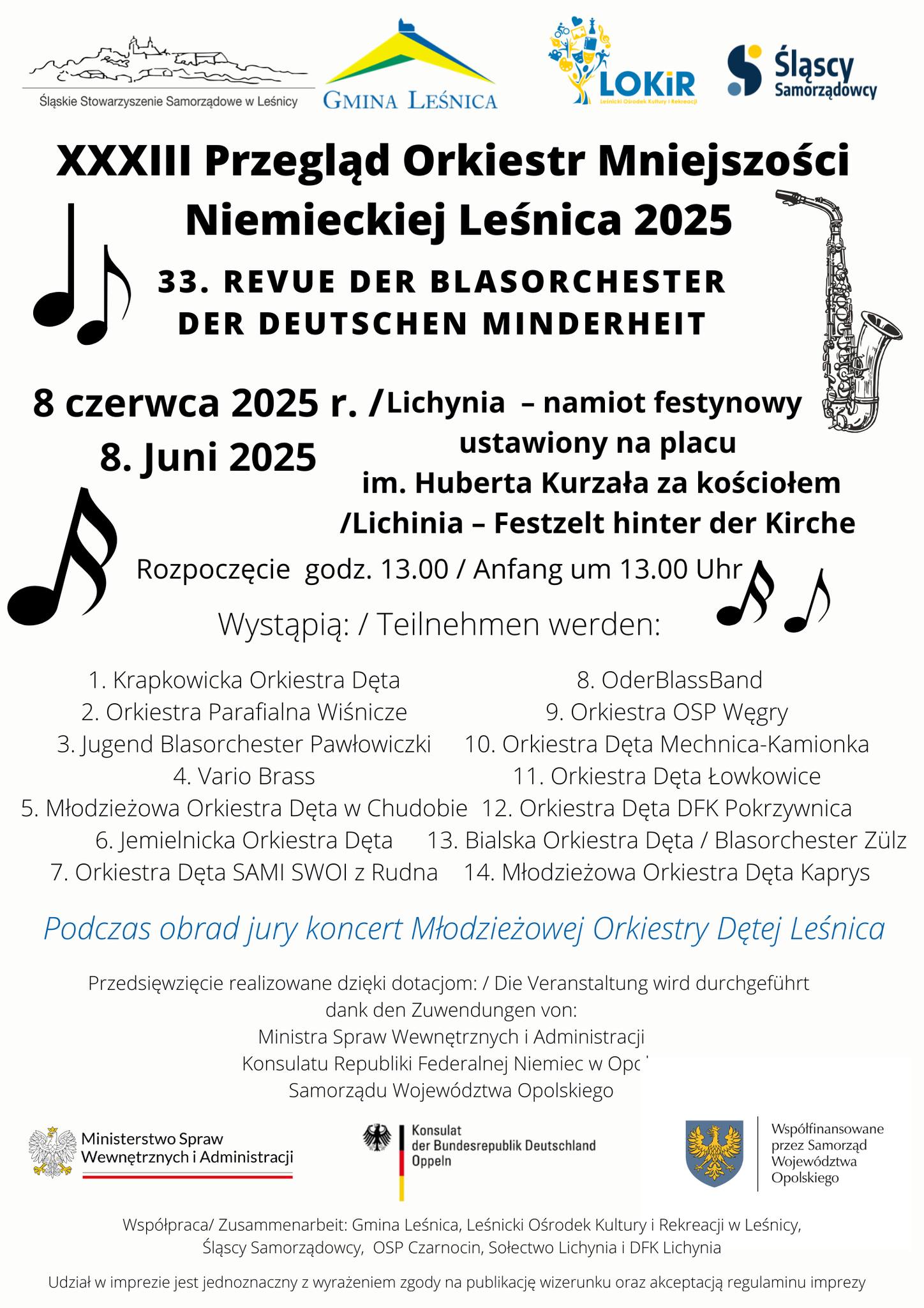 XXXIII Przegląd Orkiestr Mniejszości Niemieckiej Leśnica 2025