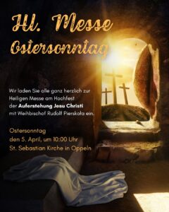 Zaproszenie na uroczyste Msze św. w języku niemieckim